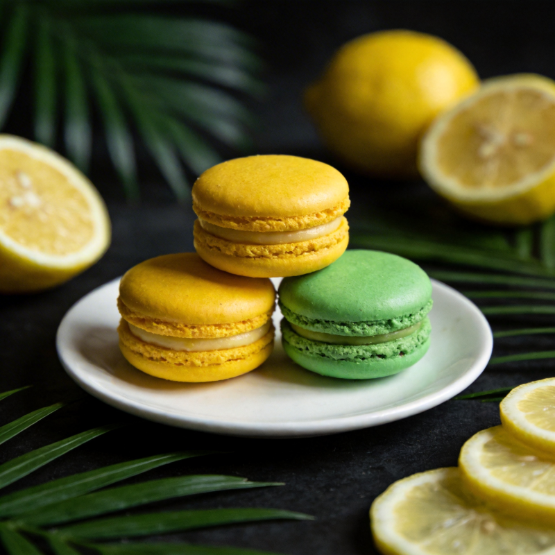 柠檬马卡龙图片