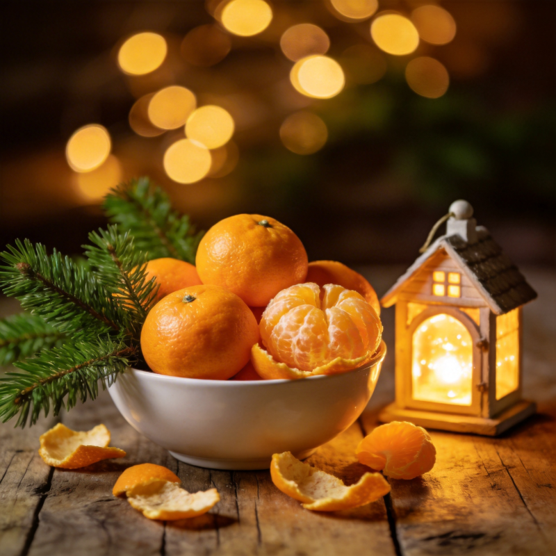 橙香暖灯迎冬夜图片