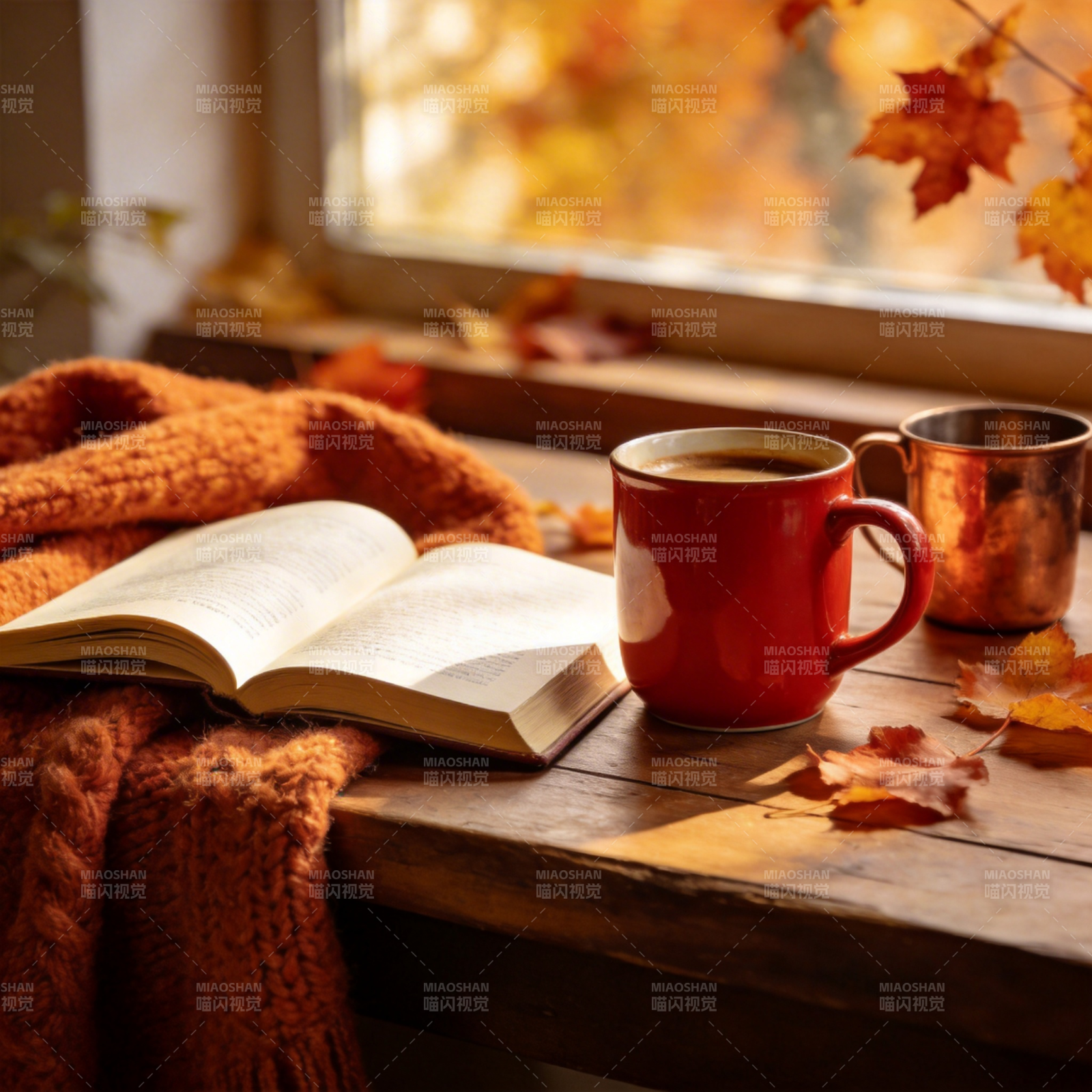 秋日读书时光图片