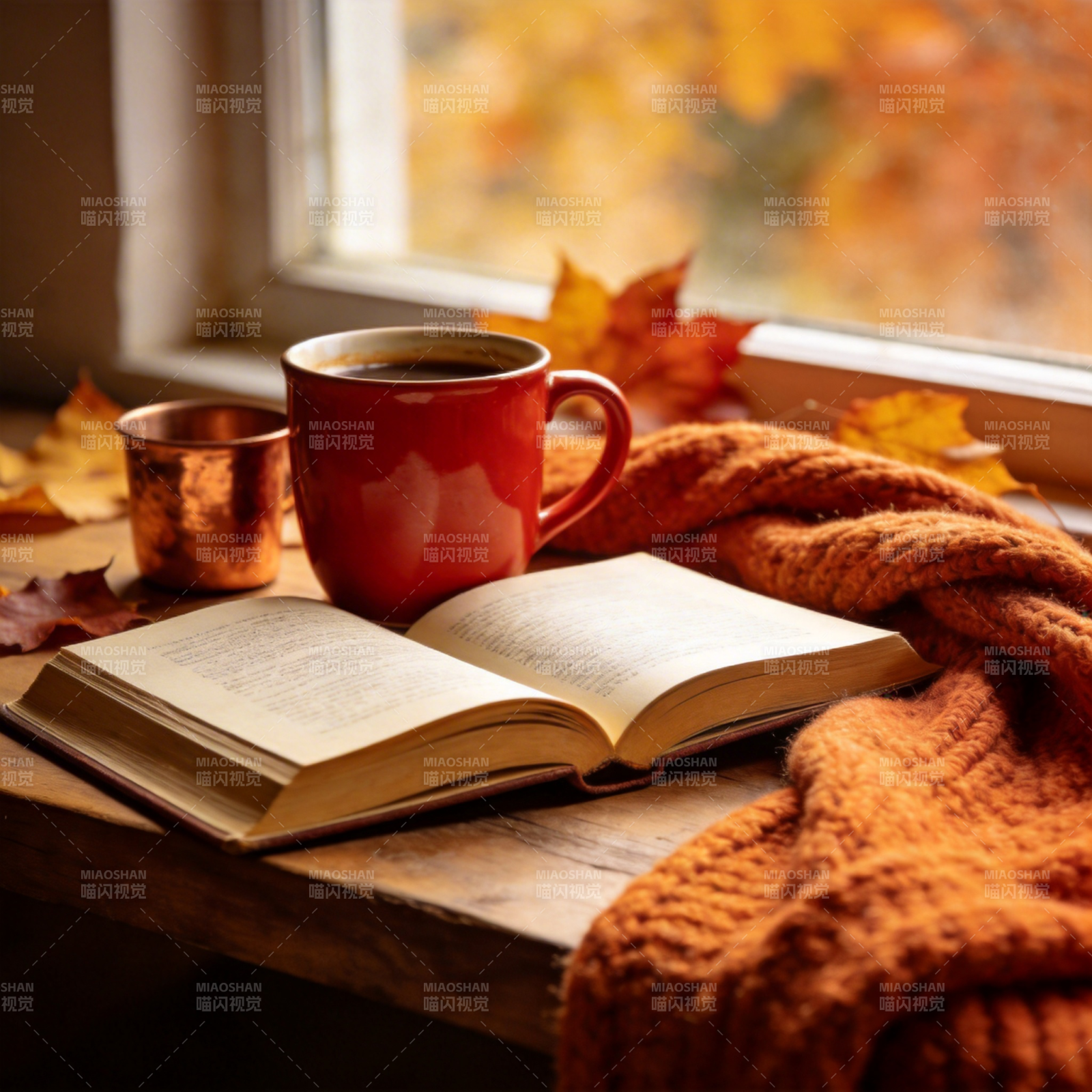 秋日读书时光图片