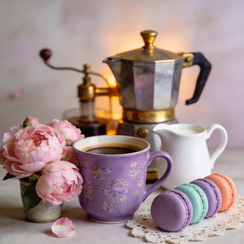 花香咖啡时光图片