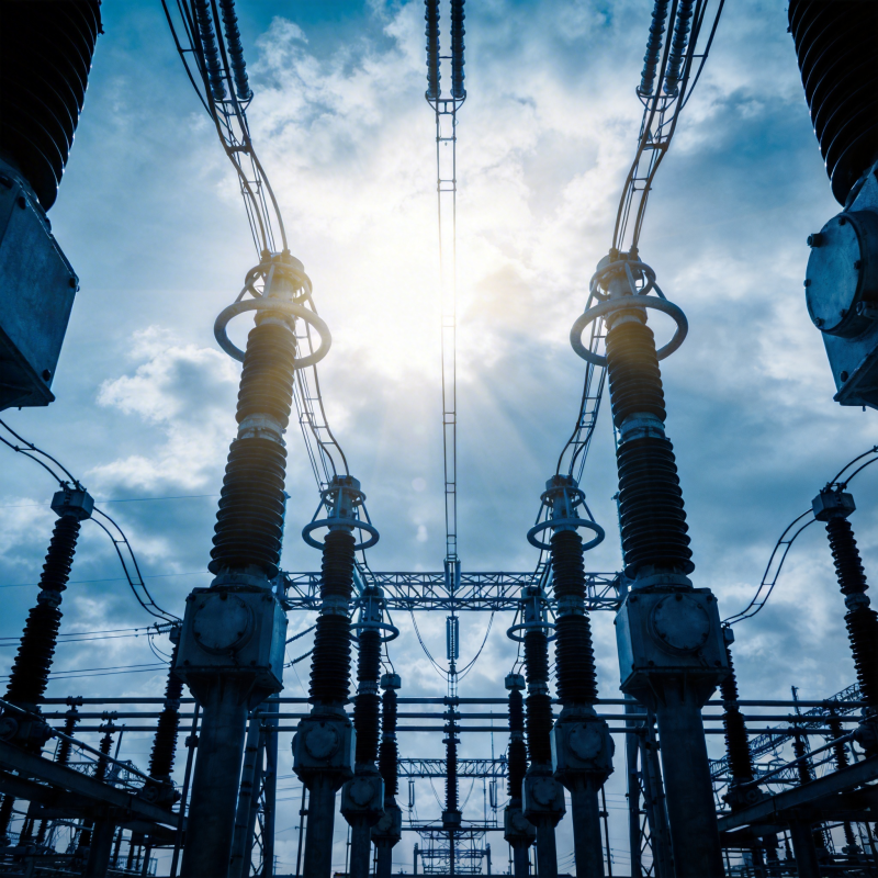 电力塔与天空图片