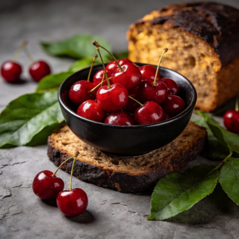 樱桃与面包的静谧时光图片