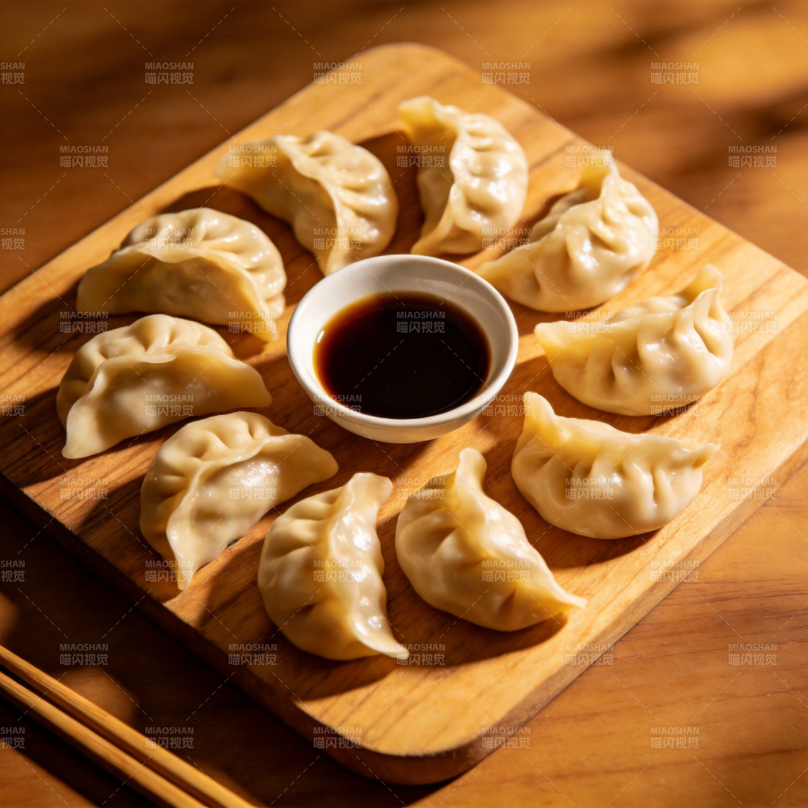 美味饺子配酱料图片