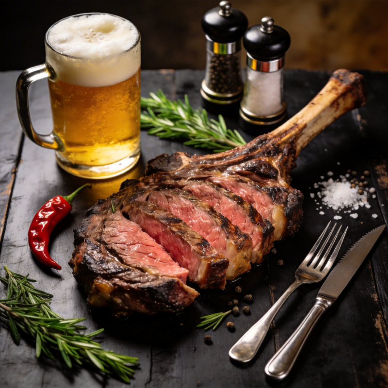 烤羊排配啤酒图片