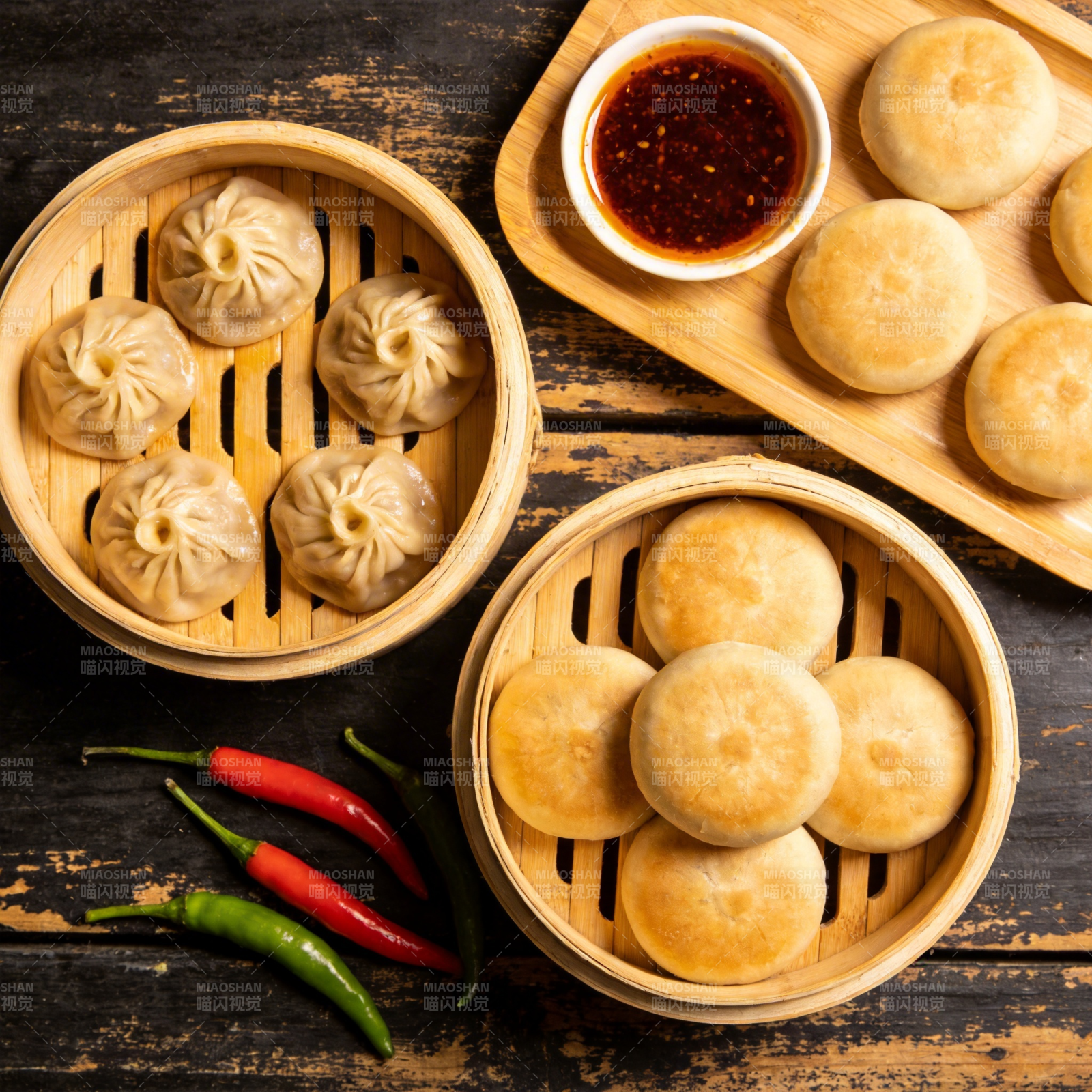 美味蒸包与小笼包图片