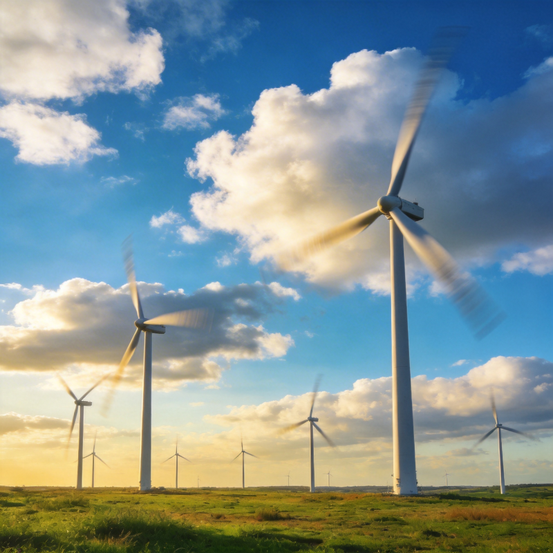 风车田野蓝天图片