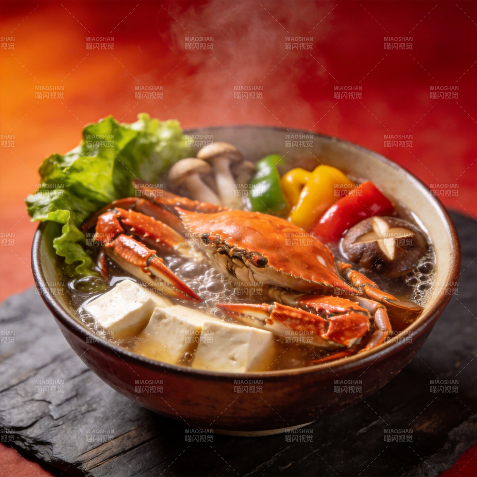 热气腾腾蟹味汤图片