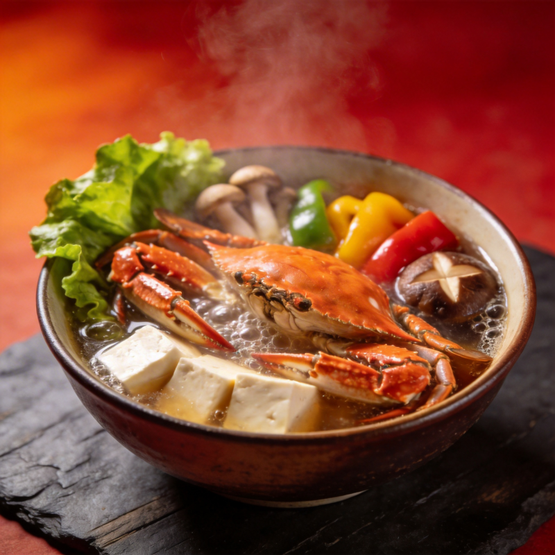 热气腾腾蟹味汤图片
