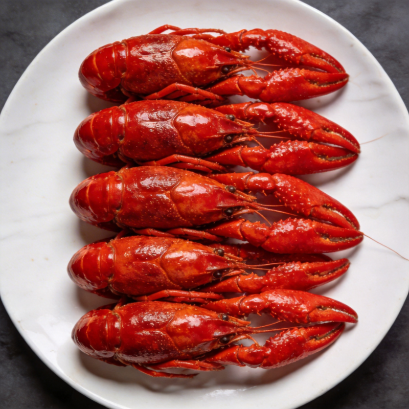 红亮小龙虾五只图片