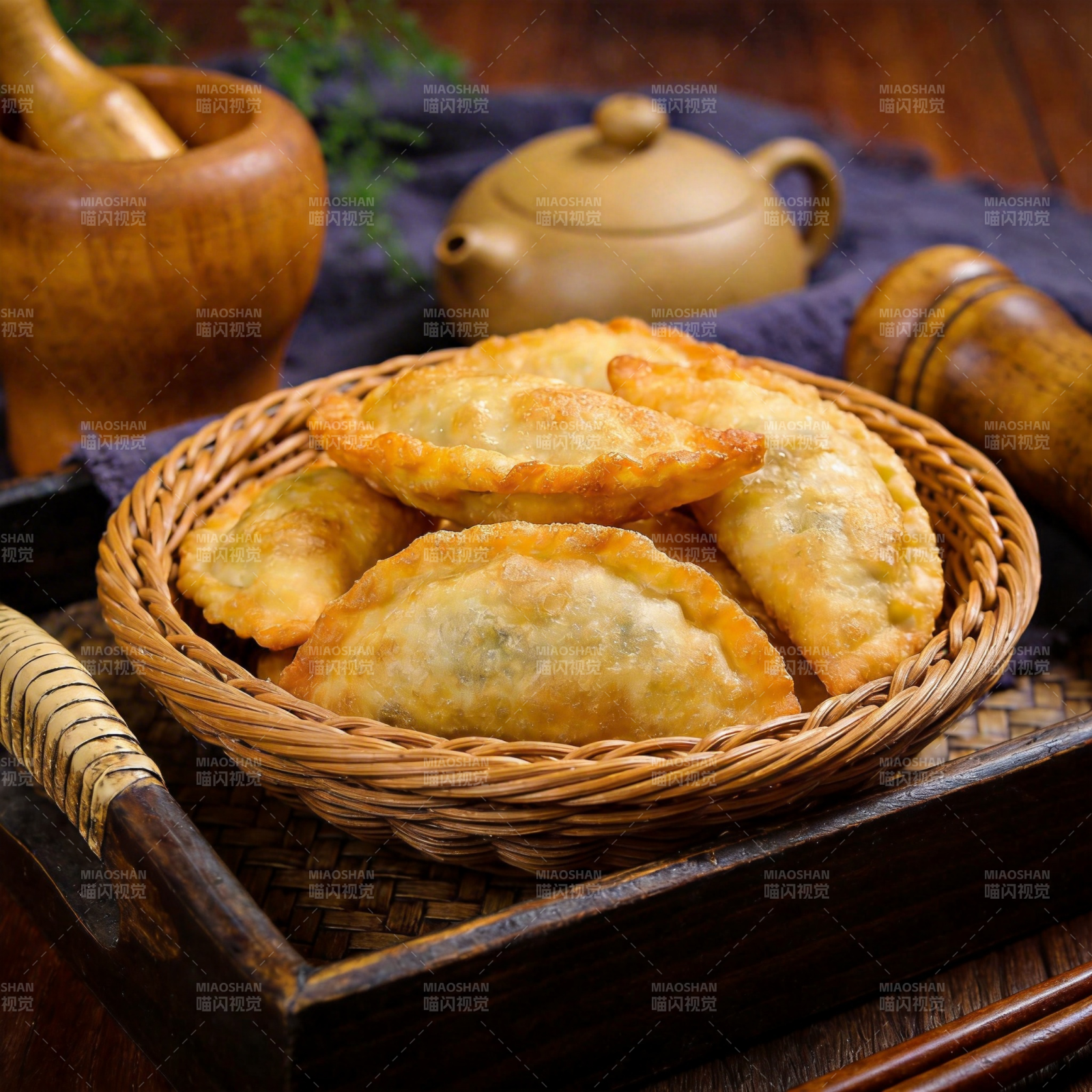 金黄酥脆煎饺图片