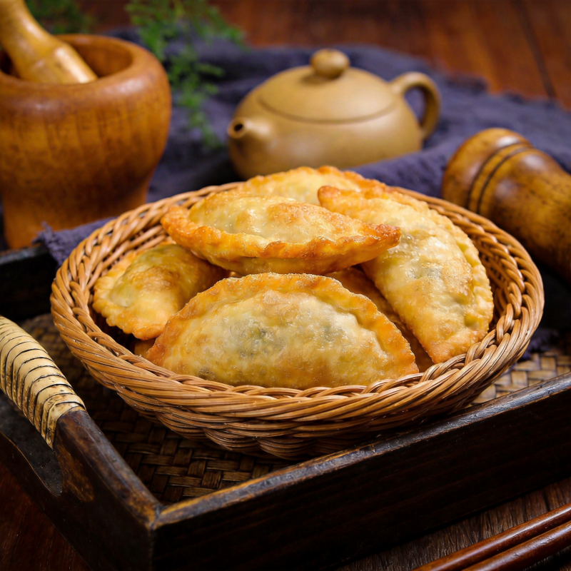 金黄酥脆煎饺图片