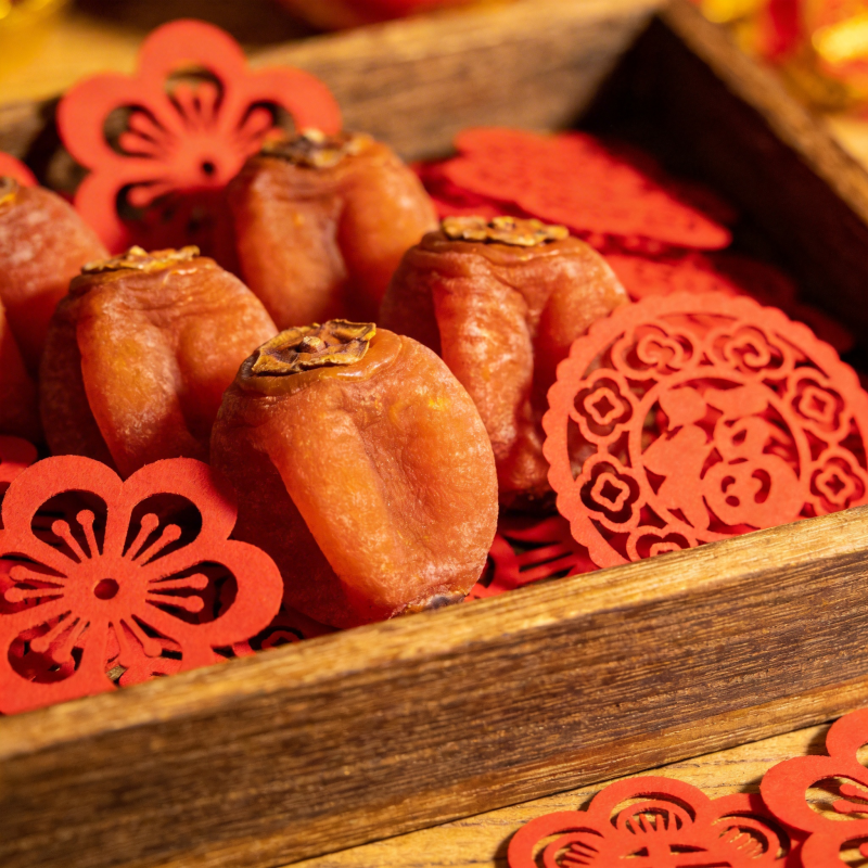 柿子与红剪纸图片