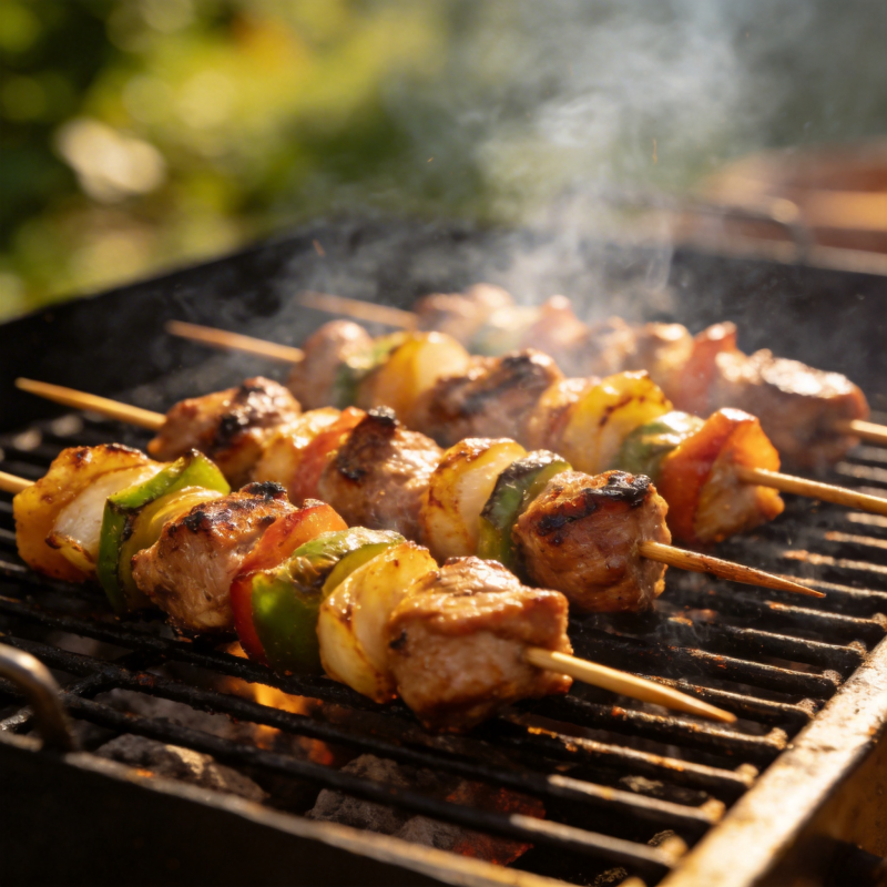 烤肉串飘香图片