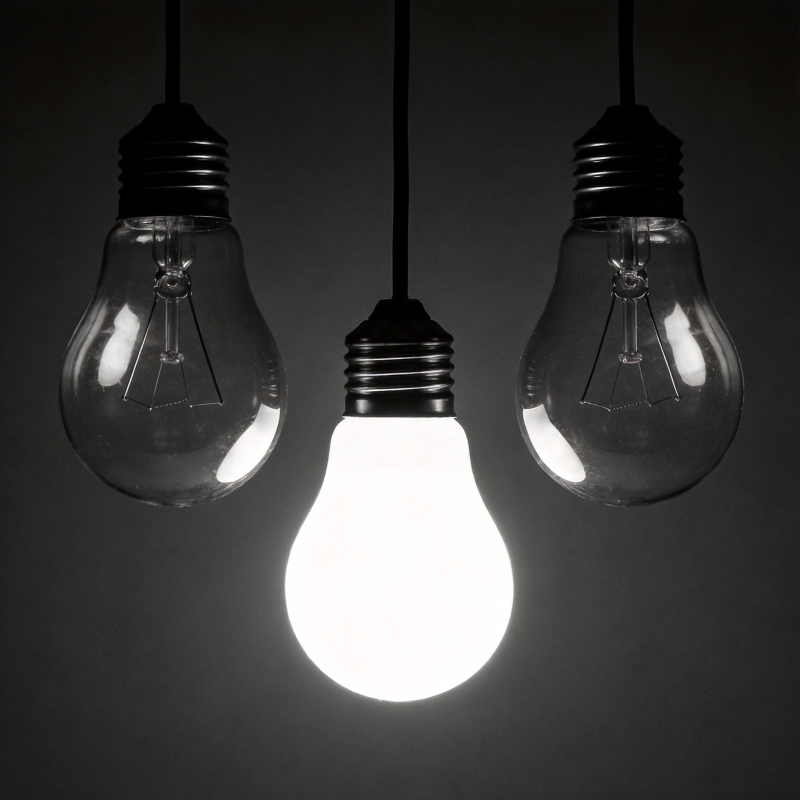 灯泡点亮创意图片