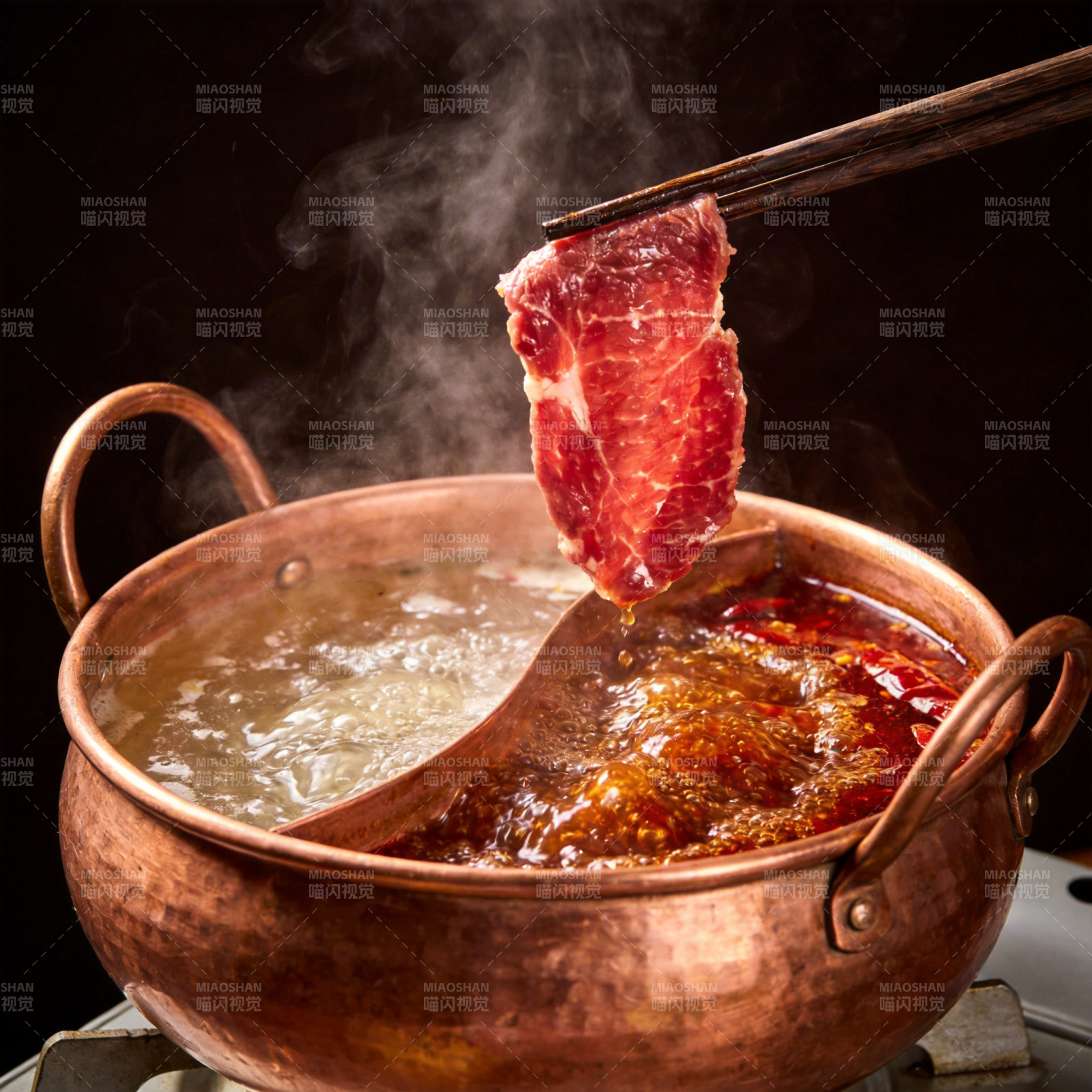 火锅涮肉 热气腾腾图片