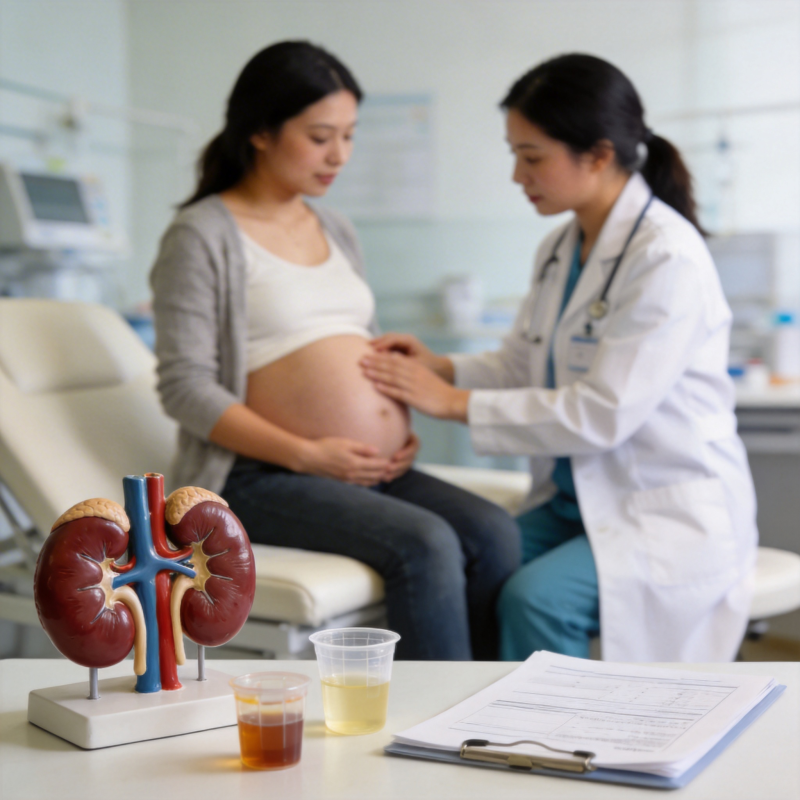 孕期检查与肾脏模型图片