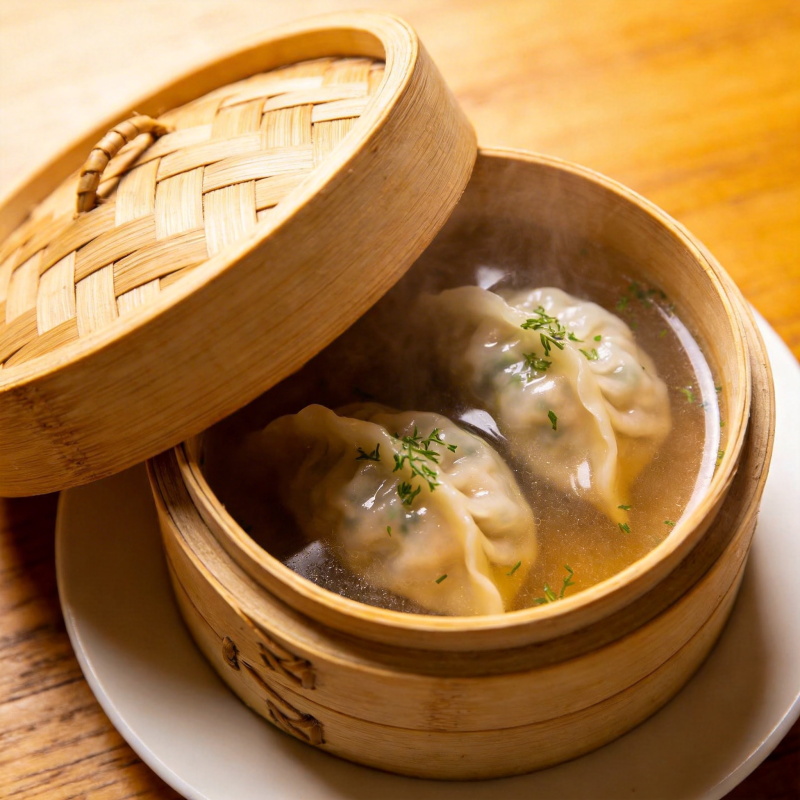 蒸饺热气腾腾图片