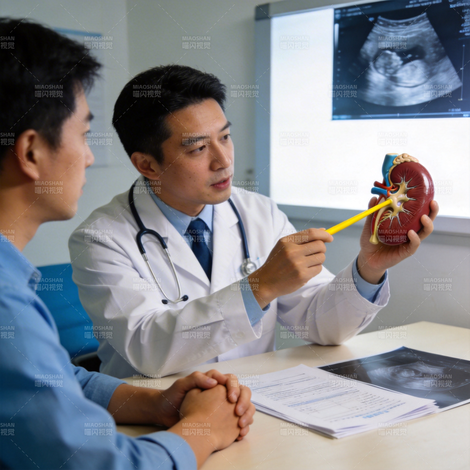 医生讲解肾脏模型图片