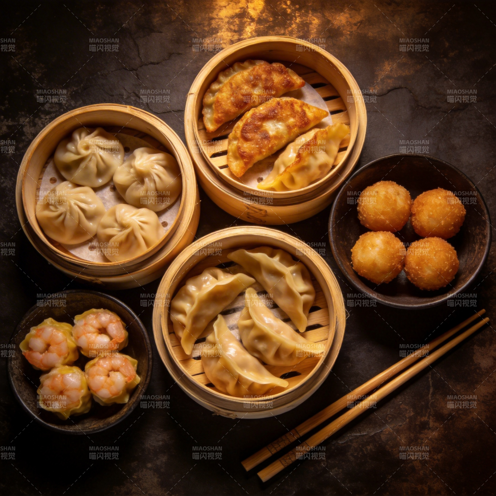 美味中式点心拼盘图片