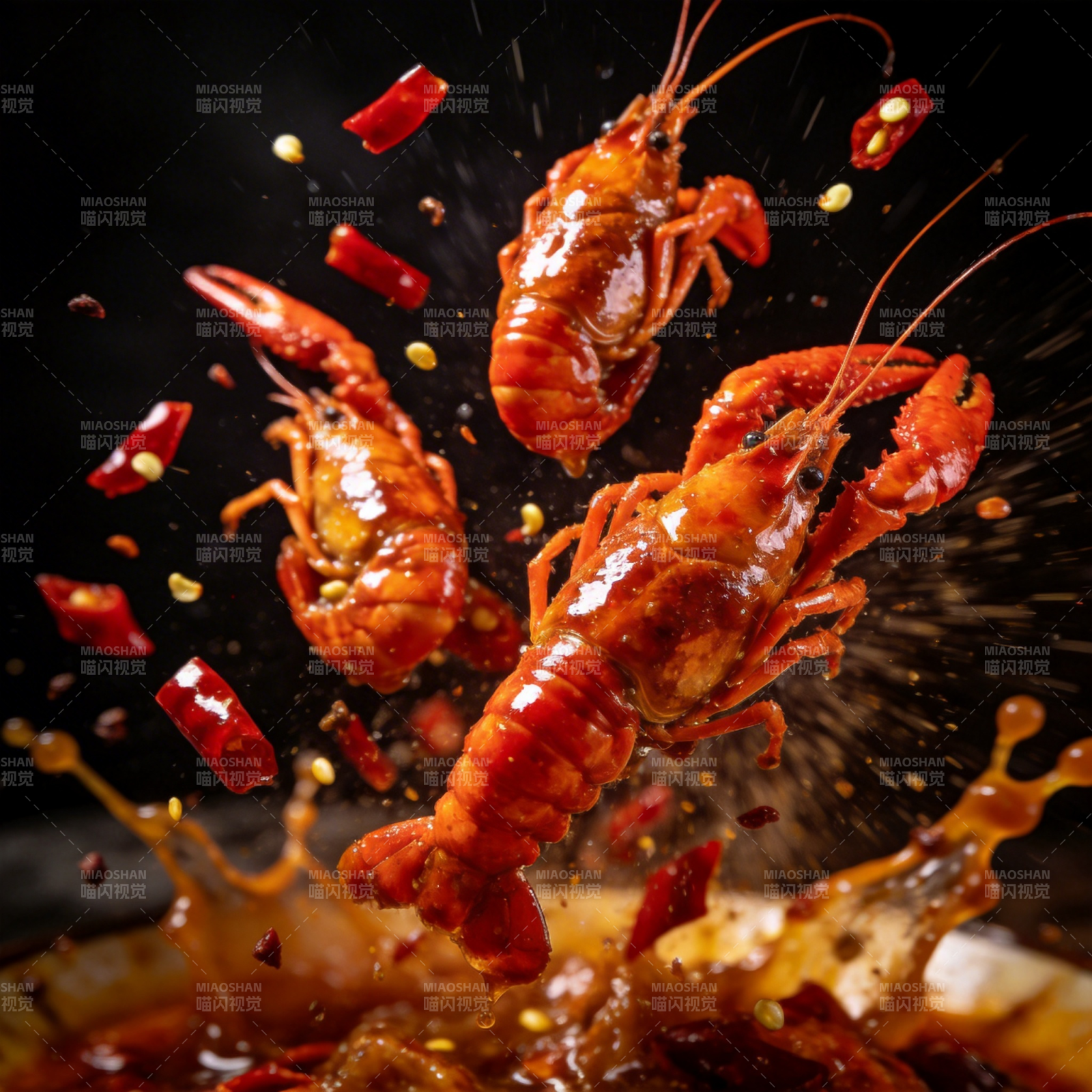 麻辣小龙虾飞溅图片