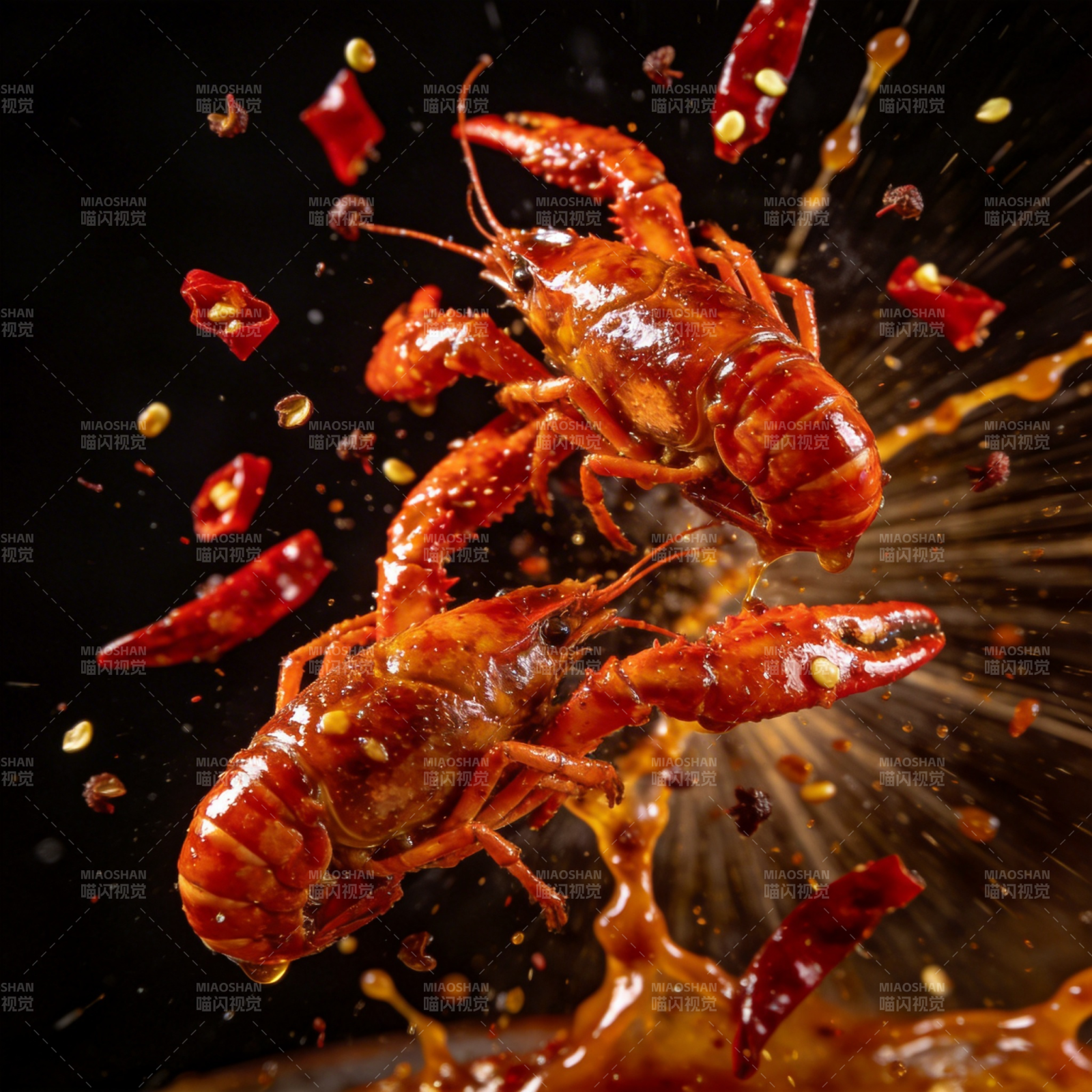 麻辣小龙虾飞溅图片