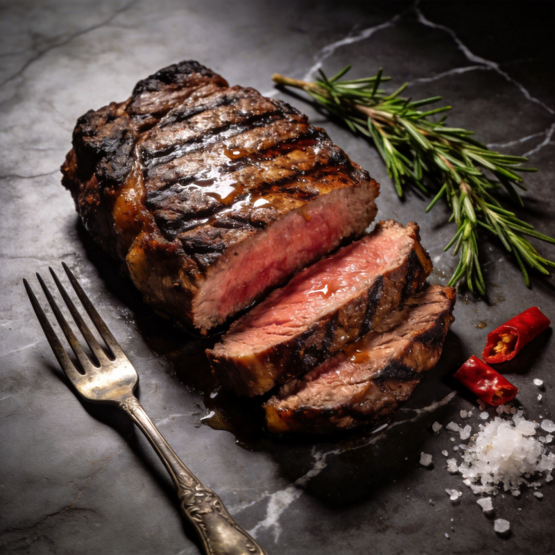 香煎牛排配迷迭香图片