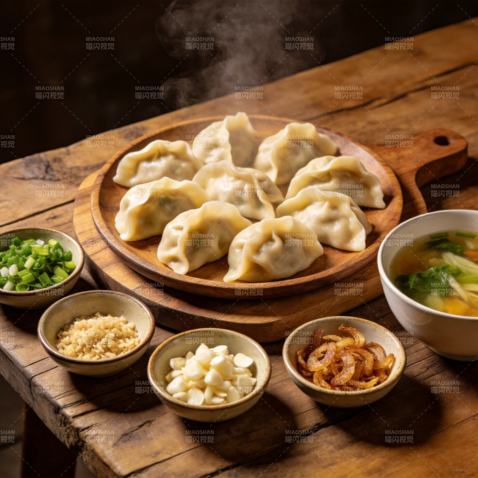 热腾腾的饺子宴图片