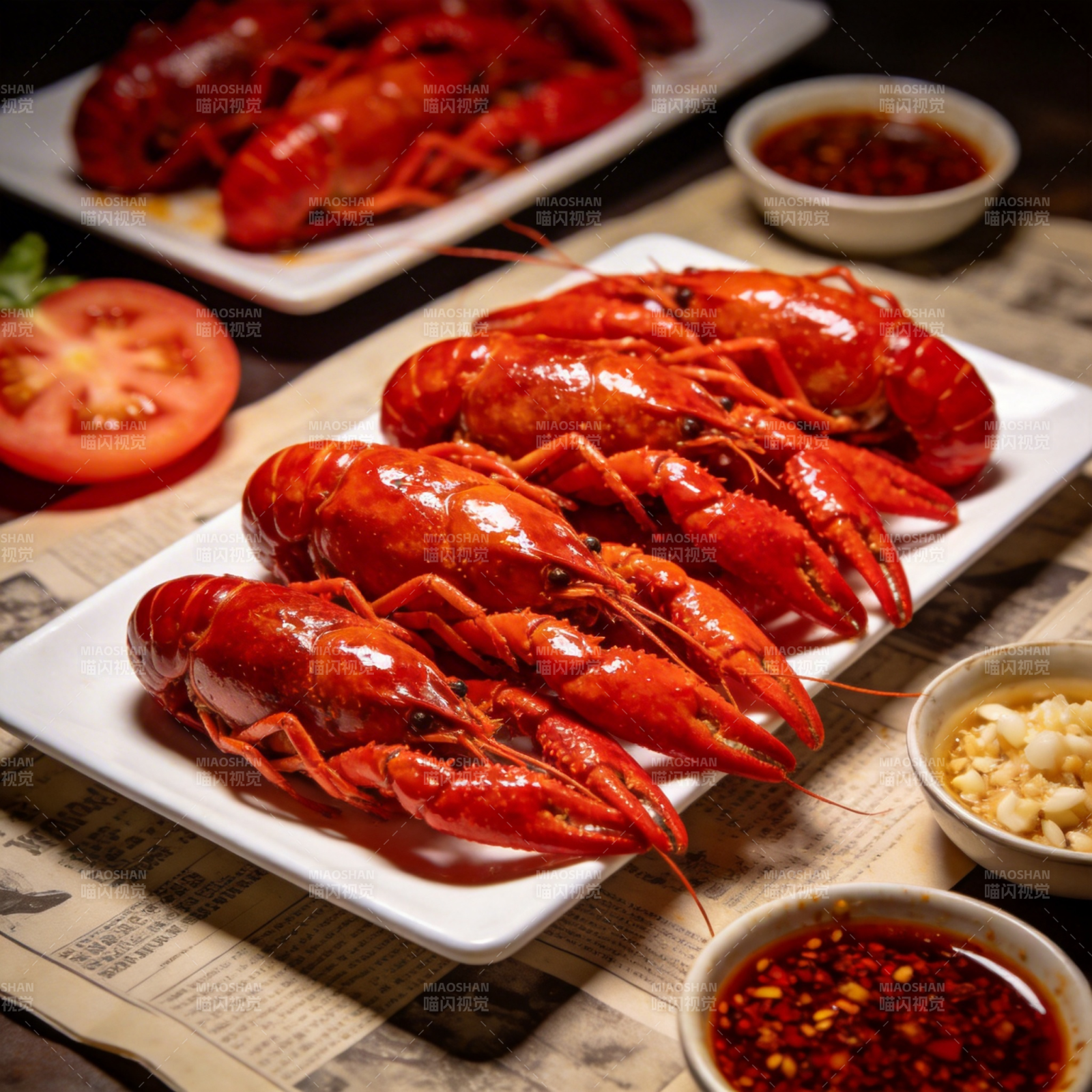 鲜红小龙虾宴图片
