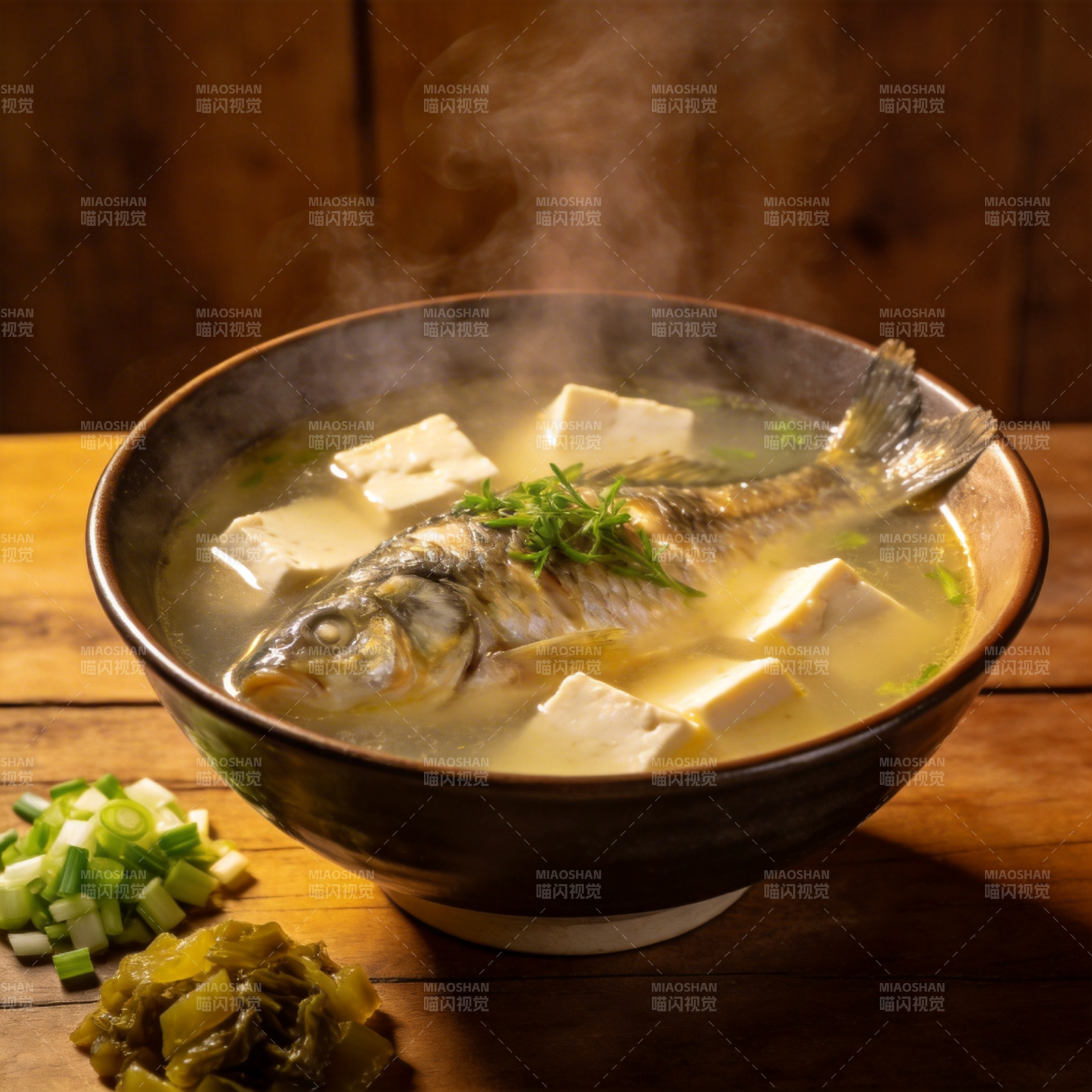 热气腾腾鱼豆腐汤图片
