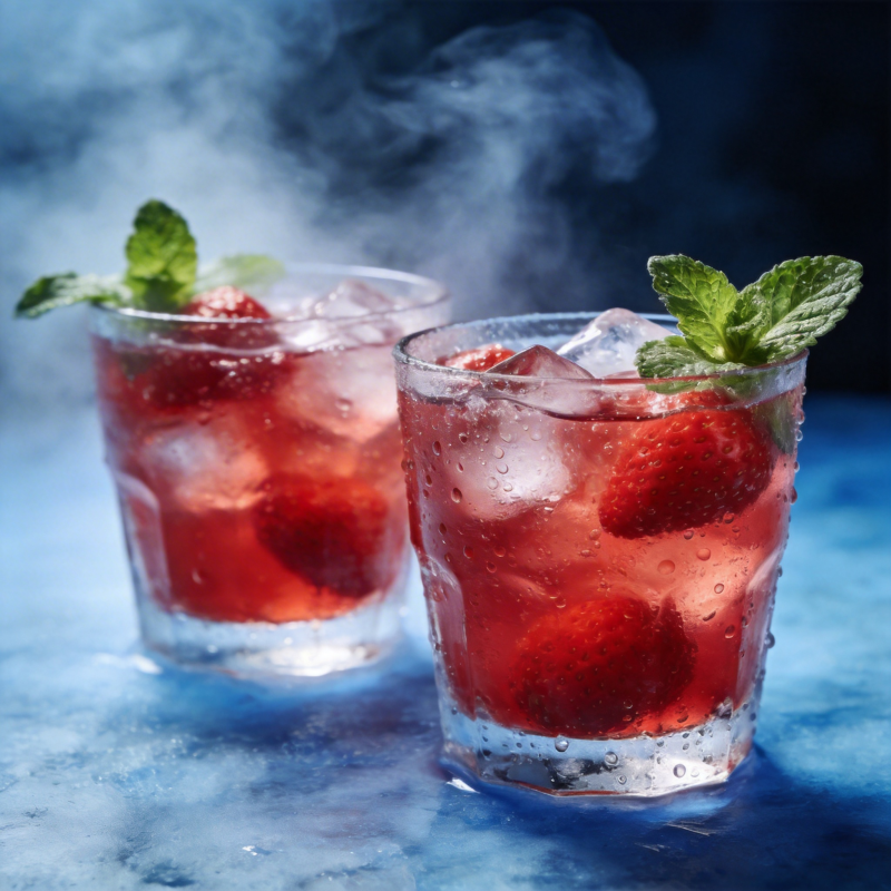 草莓薄荷冰饮图片