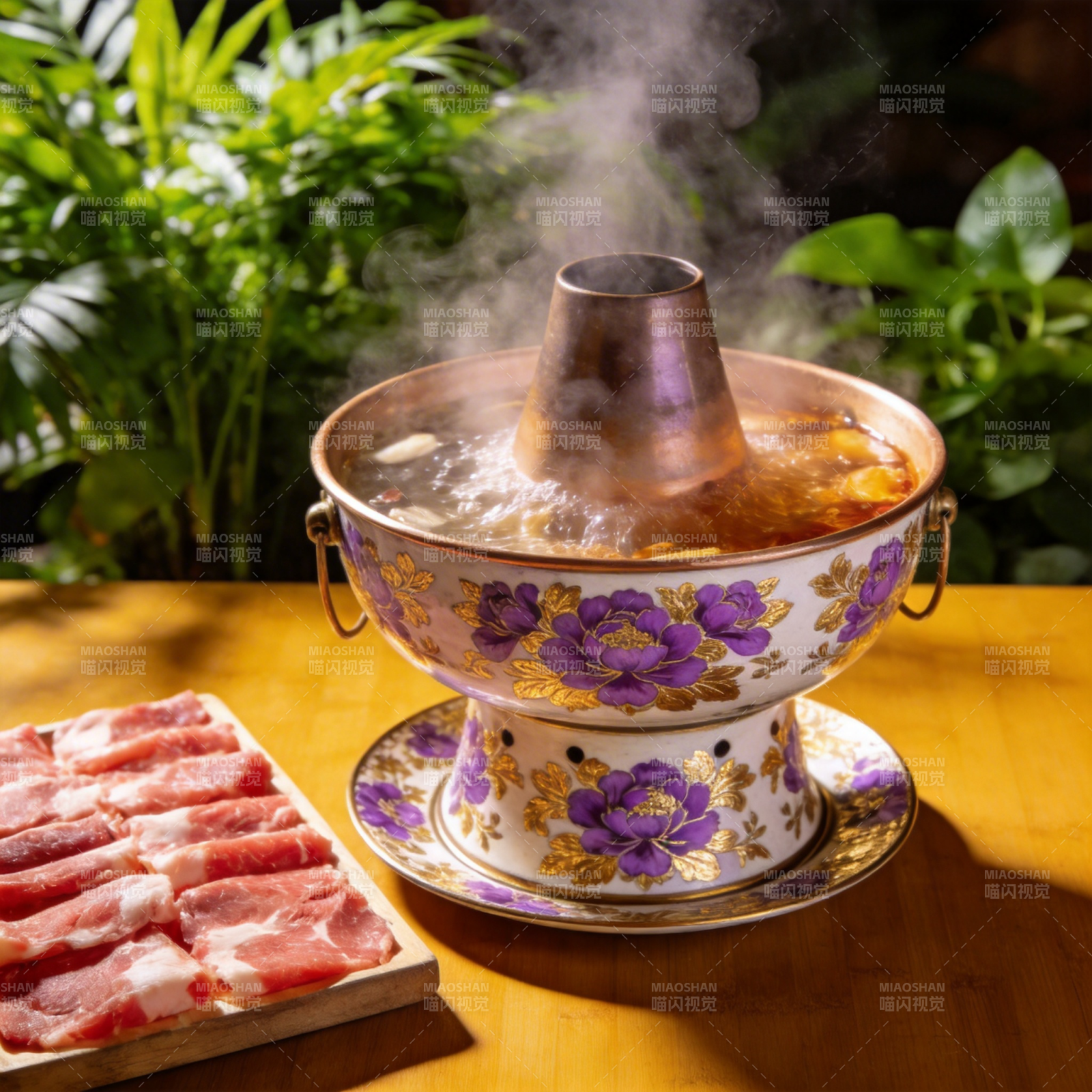 热气腾腾的火锅宴图片