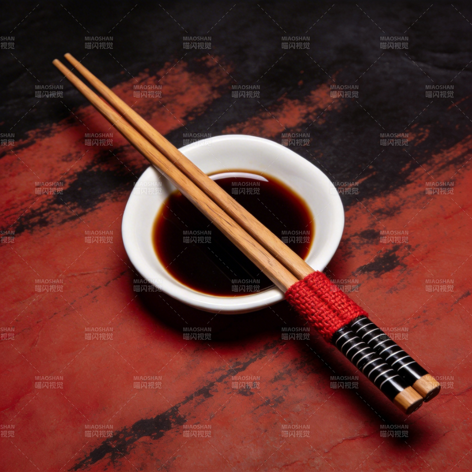 筷子与酱油碟图片