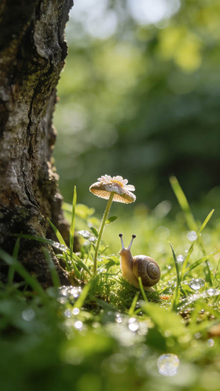 蜗牛与小花图片