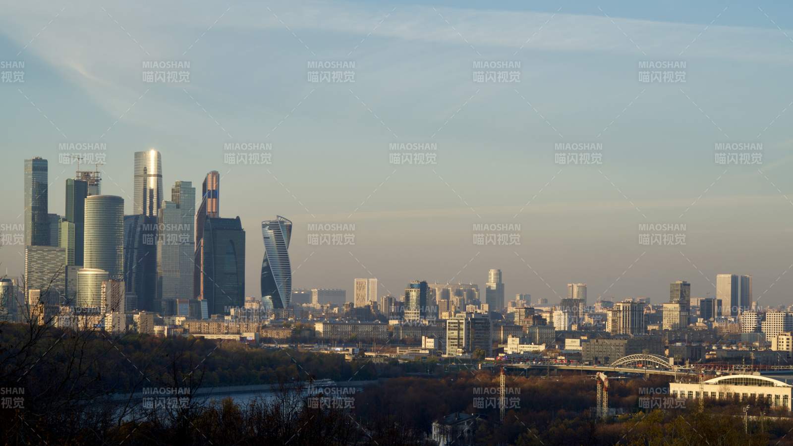 莫斯科城市天际线全景图片