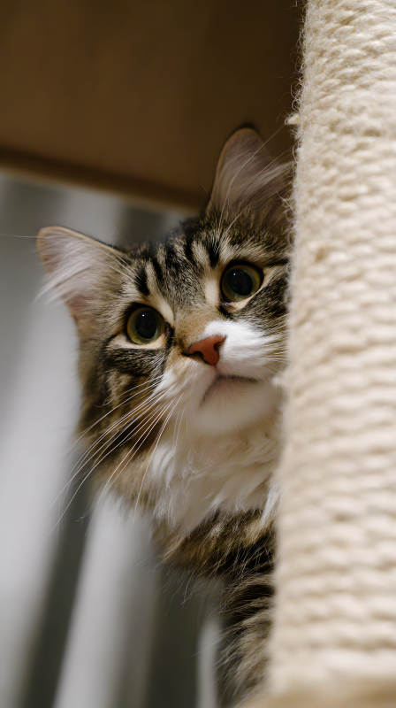 猫咪探头偷看图片