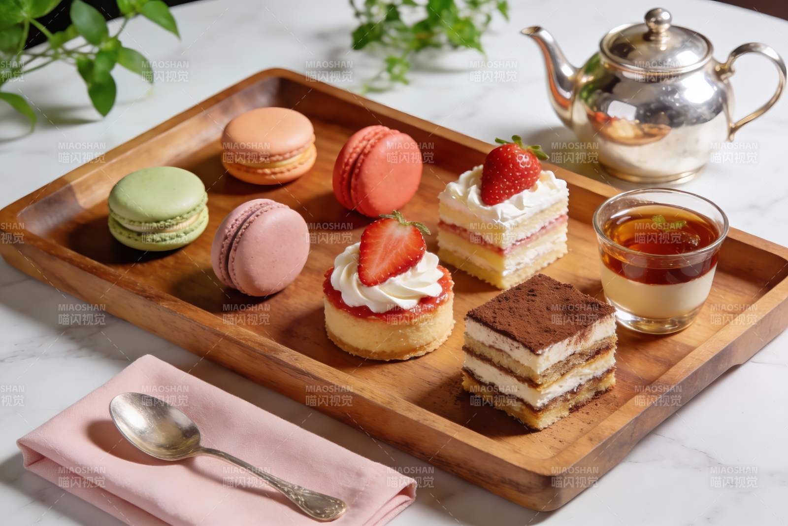 精致下午茶甜点摆盘图片