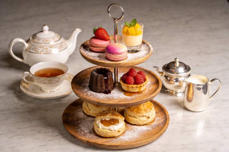 精致英式下午茶点心摆盘图片