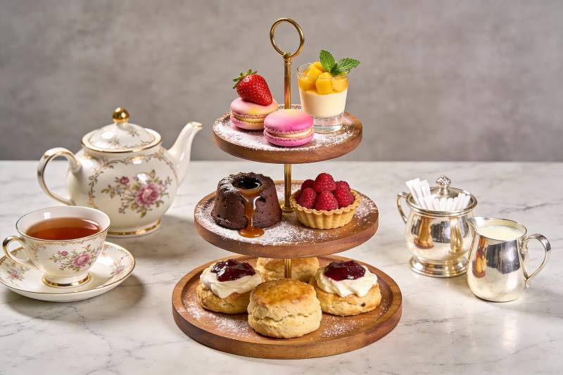 精致英式下午茶点心摆盘图片