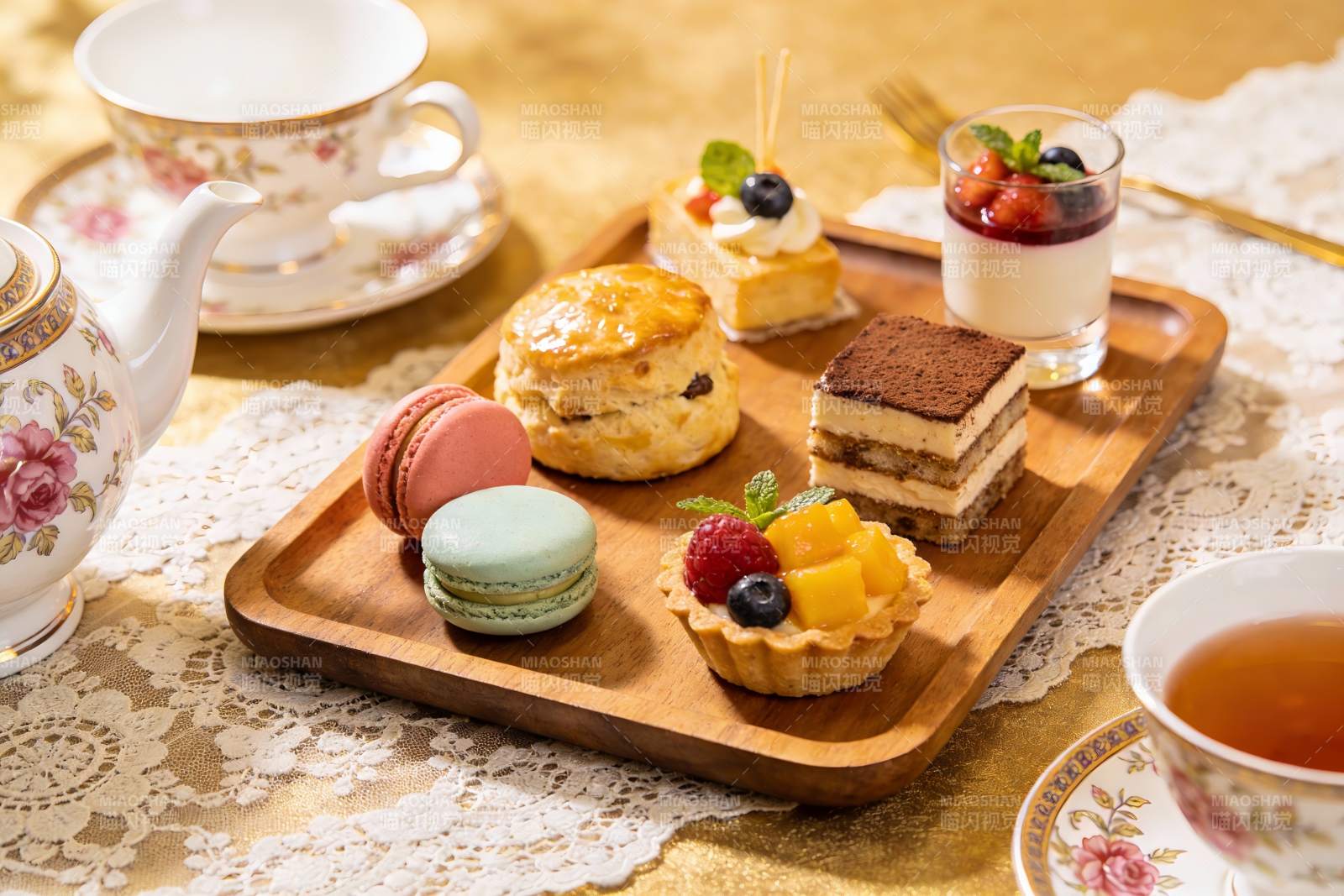 精致下午茶甜点摆盘图片