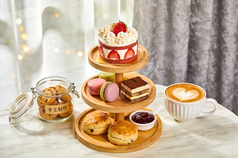 精致下午茶甜点与咖啡图片