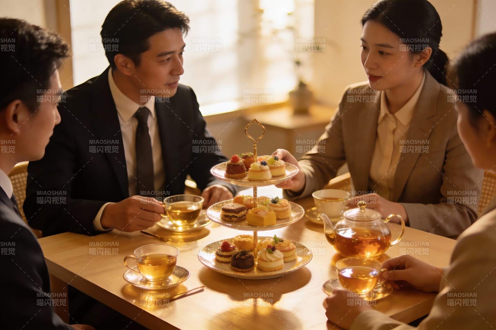 商务人士下午茶聚会图片