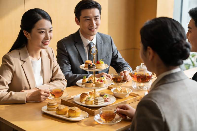 商务人士下午茶聚会图片