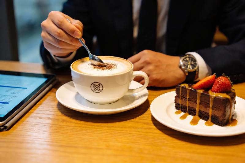 咖啡甜点特写图片