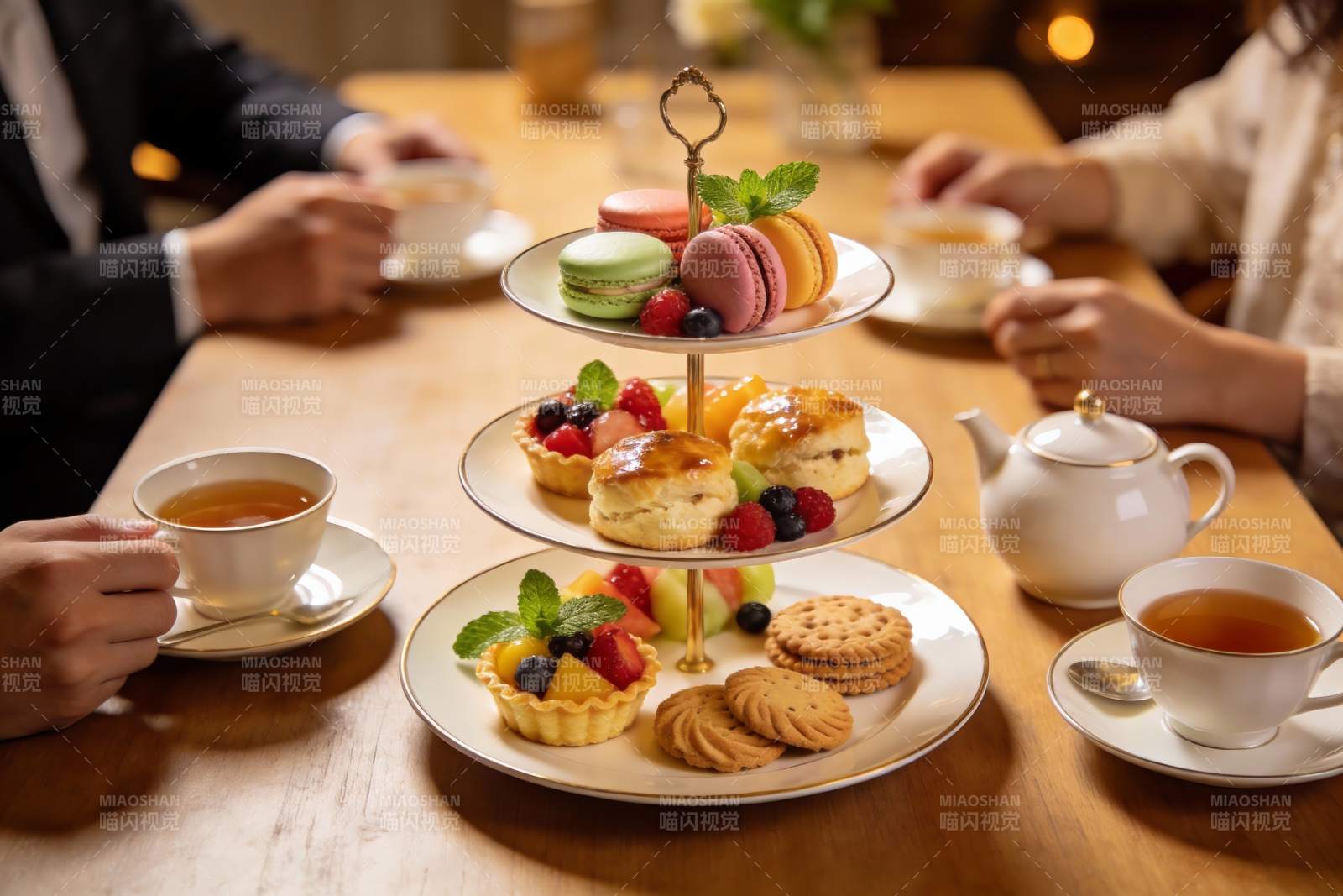 下午茶时光甜点与茶香图片