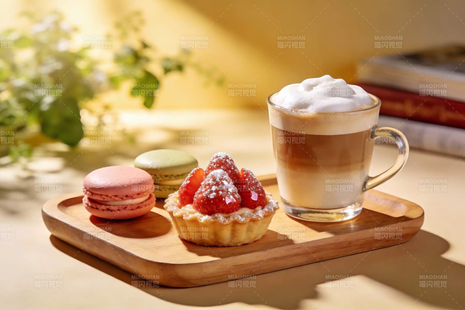 咖啡甜点摆盘精美诱人图片