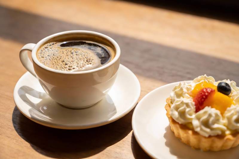 咖啡与水果挞的惬意时光图片