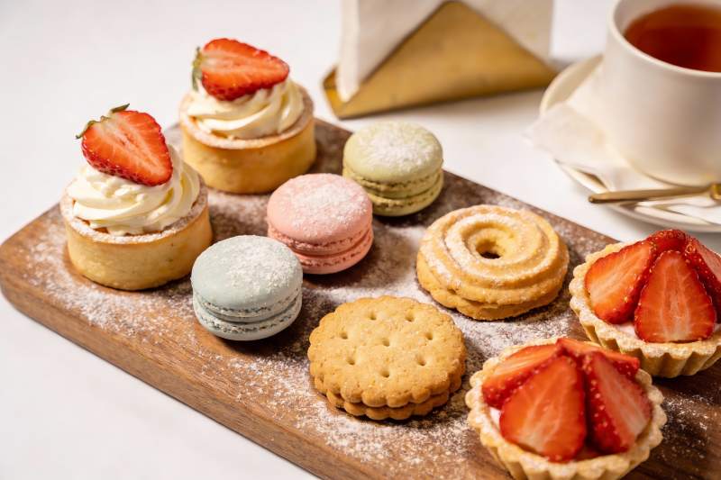 精致下午茶甜点摆盘图片