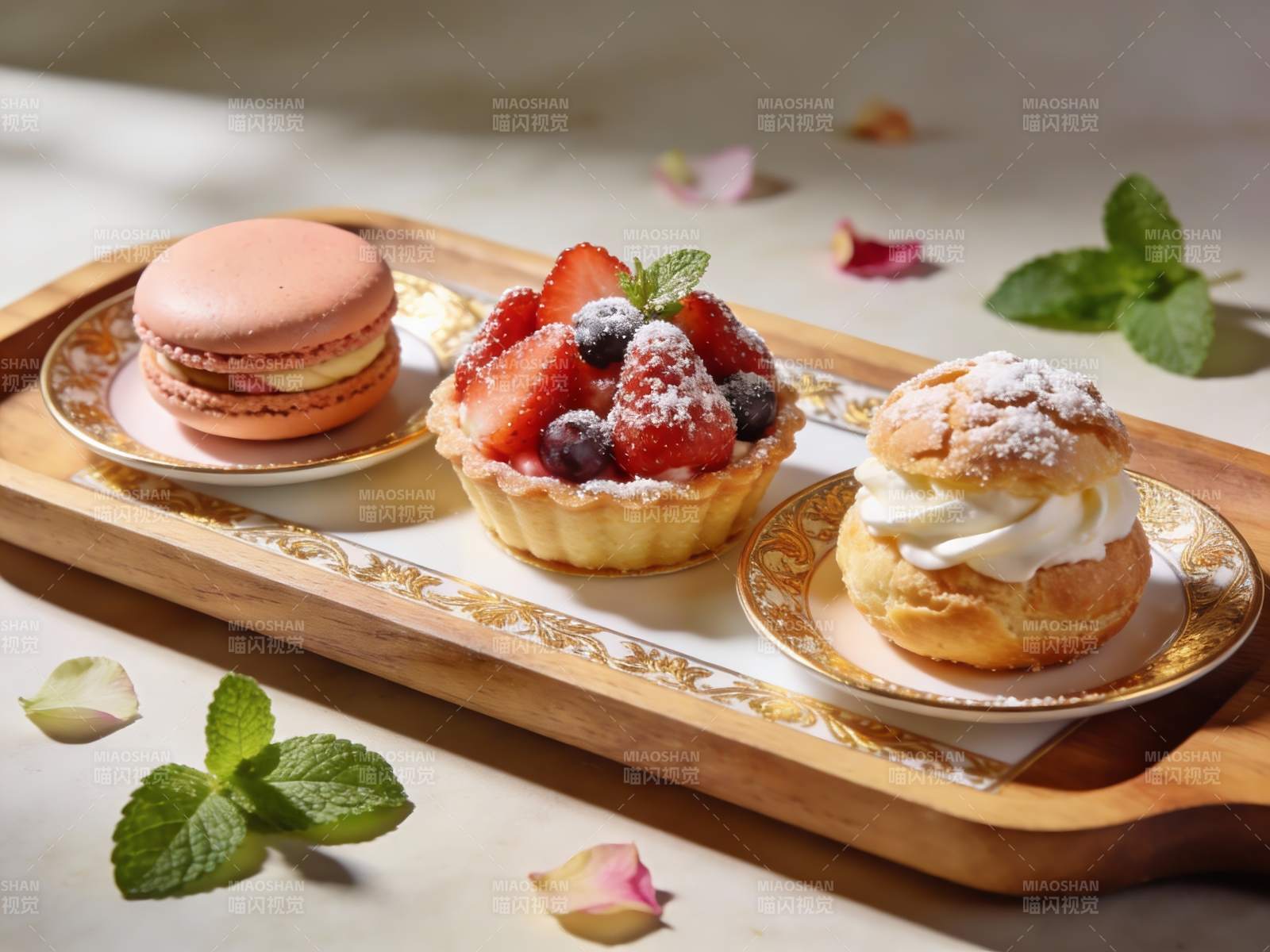 精致甜点摆盘展示图片