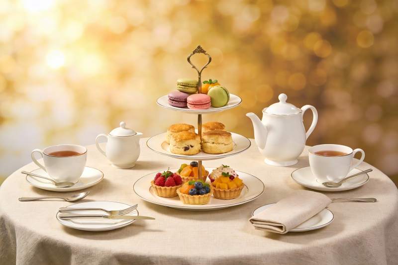 精致下午茶摆盘图片
